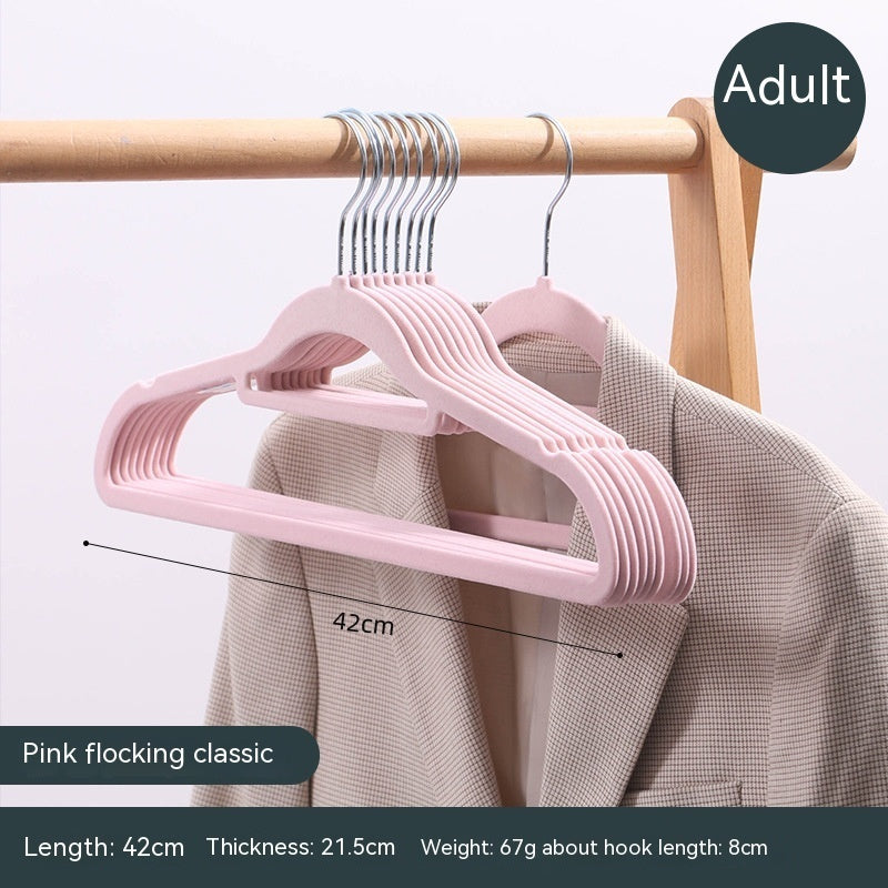 Flocked Non-Slip Coat Hangers – Space Saving Plastic Clothes Hangers for Home Wardrobe
