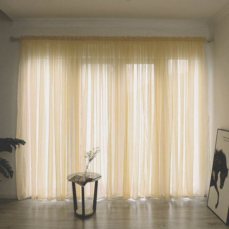 Simple & Modern Balcony Gauze Curtain – Light Transmission Cotton Sheer in Multiple Colors & Sizes