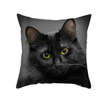 Black Cat Christmas Cushion Covers – 45x45cm Pillow Covers, Festive Cat Print Decorative Pillowcases for Sofa & Home Decor