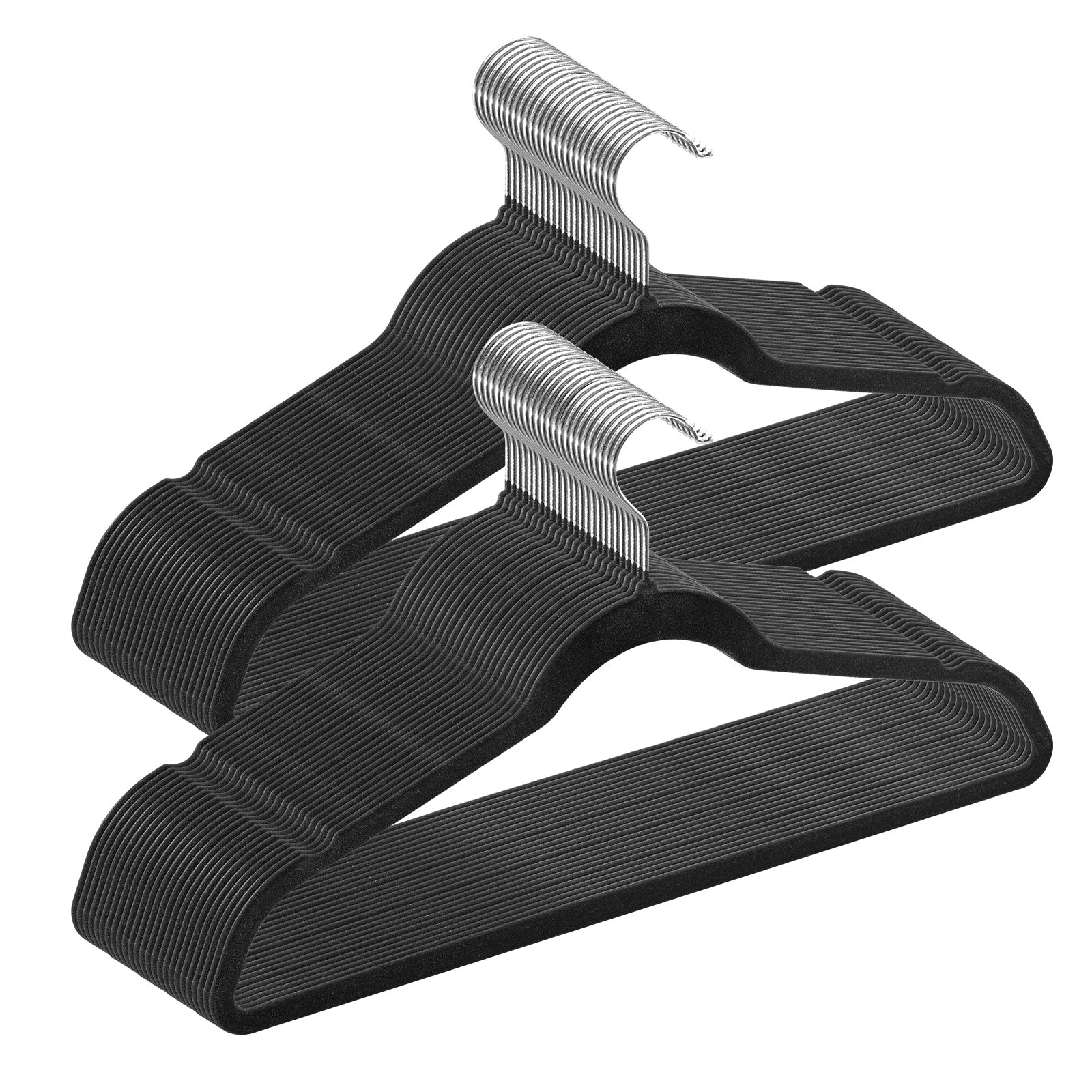 VEVOR Velvet Hangers 50 Pack – Black Non-Slip Clothes Hangers with 360° Swivel Hook, Slim Space-Saving Design