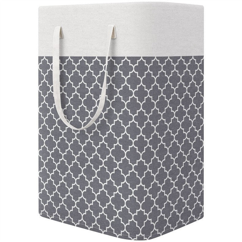 Cotton Cloth Laundry Basket with Long Handle – 40×30×60cm Modern Simple Hamper for Bathroom & Toilet Storage
