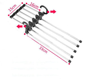 5-in-1 Wardrobe Hanger – Stainless Steel Multi-Functional Clothes & Pants Organizer