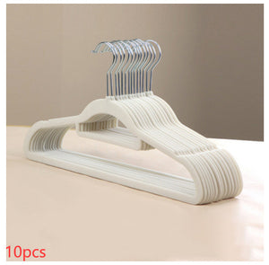 Flocked Non-Slip Coat Hangers – Space Saving Plastic Clothes Hangers for Home Wardrobe