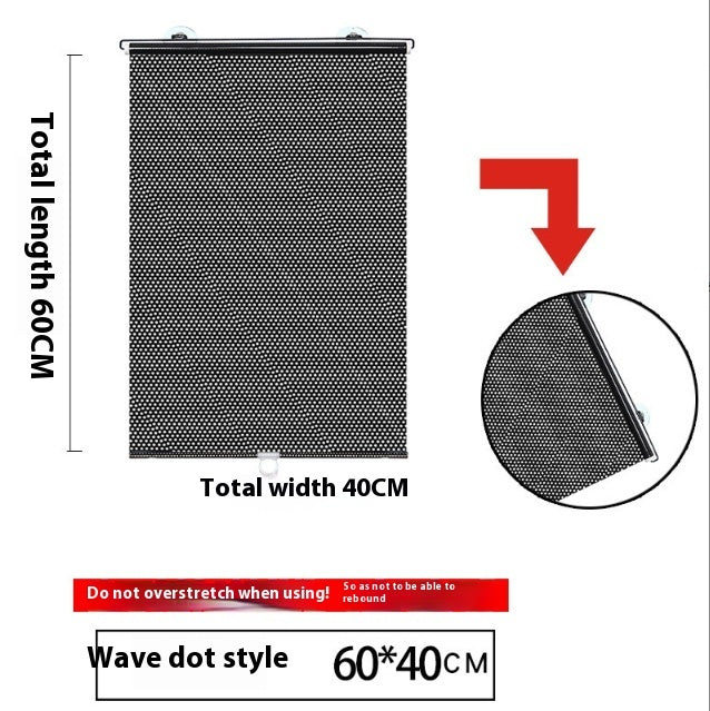 Household Window Sun Protection Shutter – Punch-Free Shading for Balcony, Home & Car | PVC Roll-Up with Suction Cups