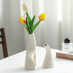 Nordic Ceramic Vases – Modern Double Shaped Decorative Vases for Home, Living Room & Office Décor
