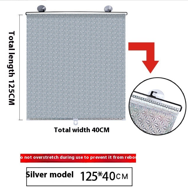 Household Window Sun Protection Shutter – Punch-Free Shading for Balcony, Home & Car | PVC Roll-Up with Suction Cups