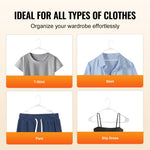 VEVOR Ultra-Thin Plastic Hangers 50 Pack – White Non-Slip Space-Saving Clothes Hangers