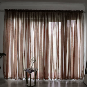 Simple & Modern Balcony Gauze Curtain – Light Transmission Cotton Sheer in Multiple Colors & Sizes