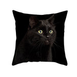Black Cat Christmas Cushion Covers – 45x45cm Pillow Covers, Festive Cat Print Decorative Pillowcases for Sofa & Home Decor
