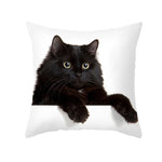 Black Cat Christmas Cushion Covers – 45x45cm Pillow Covers, Festive Cat Print Decorative Pillowcases for Sofa & Home Decor