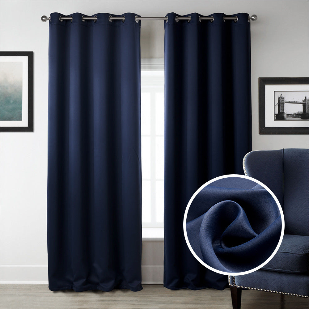 Dark Blue Blackout Curtains – Modern Printed Room Darkening Drapes for Bedroom & Living Room