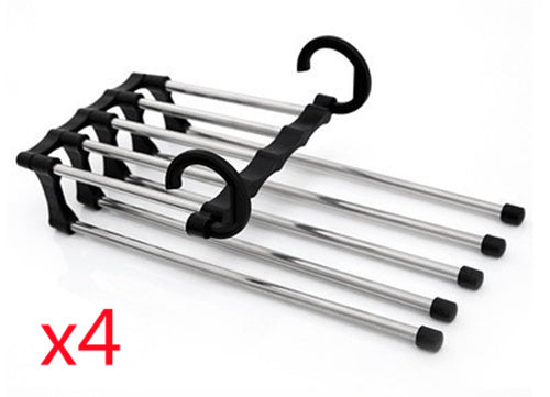 5-in-1 Wardrobe Hanger – Stainless Steel Multi-Functional Clothes & Pants Organizer