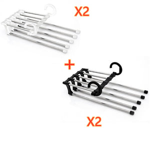 5-in-1 Wardrobe Hanger – Stainless Steel Multi-Functional Clothes & Pants Organizer