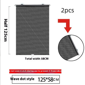 Household Window Sun Protection Shutter – Punch-Free Shading for Balcony, Home & Car | PVC Roll-Up with Suction Cups