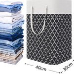 Cotton Cloth Laundry Basket with Long Handle – 40×30×60cm Modern Simple Hamper for Bathroom & Toilet Storage