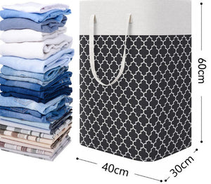 Cotton Cloth Laundry Basket with Long Handle – 40×30×60cm Modern Simple Hamper for Bathroom & Toilet Storage
