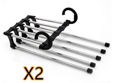 5-in-1 Wardrobe Hanger – Stainless Steel Multi-Functional Clothes & Pants Organizer