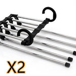 5-in-1 Wardrobe Hanger – Stainless Steel Multi-Functional Clothes & Pants Organizer