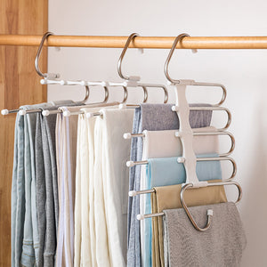 5-in-1 Wardrobe Hanger – Stainless Steel Multi-Functional Clothes & Pants Organizer