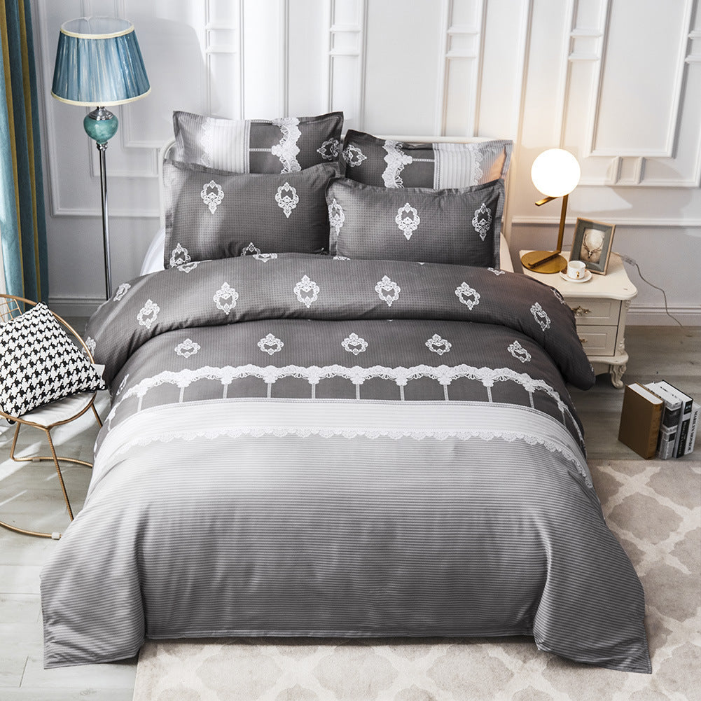 Luxury Comforter Bedding Set – Soft Printed Duvet Cover & Pillowcases | Premium European Style Bed Set
