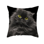 Black Cat Christmas Cushion Covers – 45x45cm Pillow Covers, Festive Cat Print Decorative Pillowcases for Sofa & Home Decor