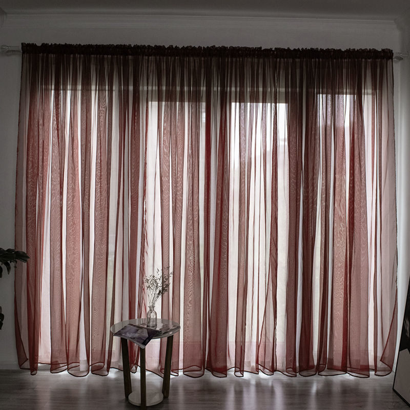 Simple & Modern Balcony Gauze Curtain – Light Transmission Cotton Sheer in Multiple Colors & Sizes