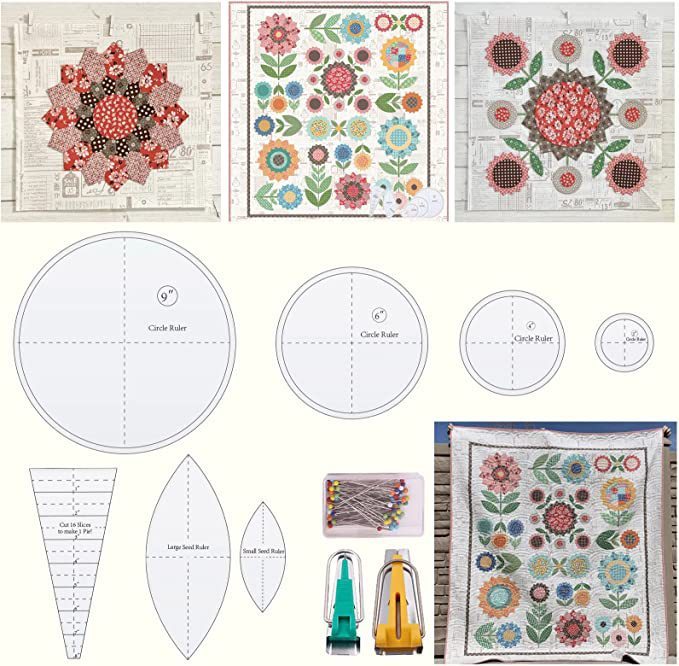 Sunflower Sewing Ruler DIY Craft Set – Acrylic Quilting Templates for Fabric Cutting, Patchwork & Sewing Projects