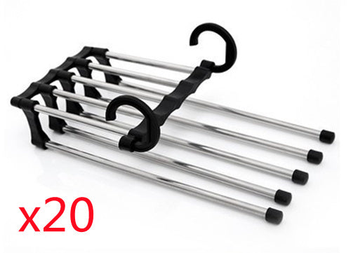 5-in-1 Wardrobe Hanger – Stainless Steel Multi-Functional Clothes & Pants Organizer