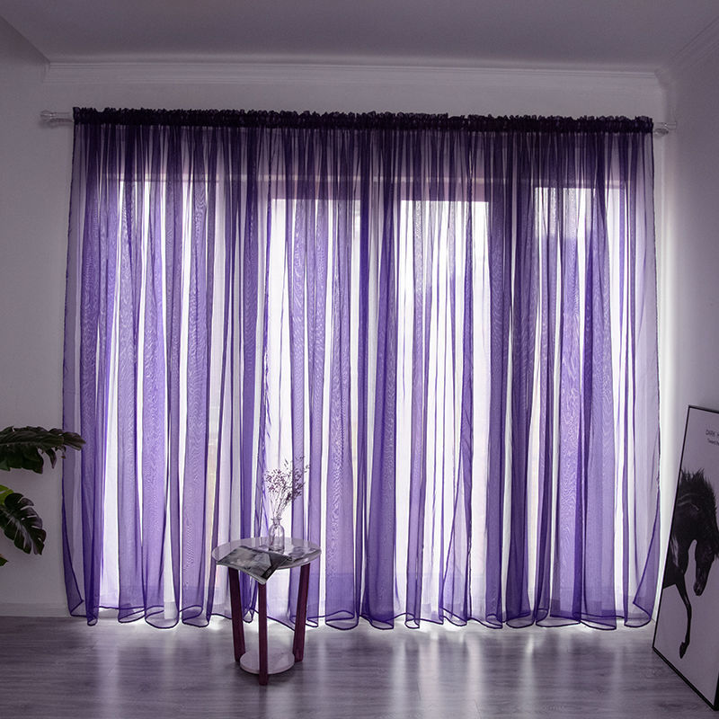 Simple & Modern Balcony Gauze Curtain – Light Transmission Cotton Sheer in Multiple Colors & Sizes