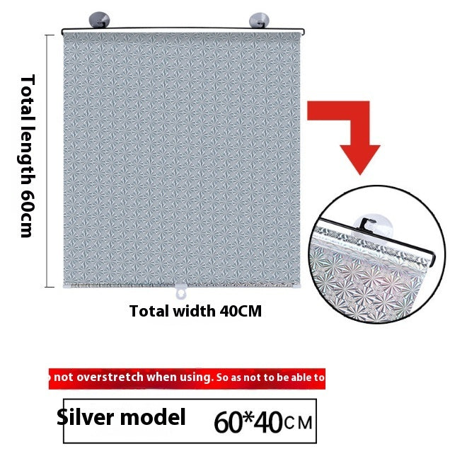 Household Window Sun Protection Shutter – Punch-Free Shading for Balcony, Home & Car | PVC Roll-Up with Suction Cups
