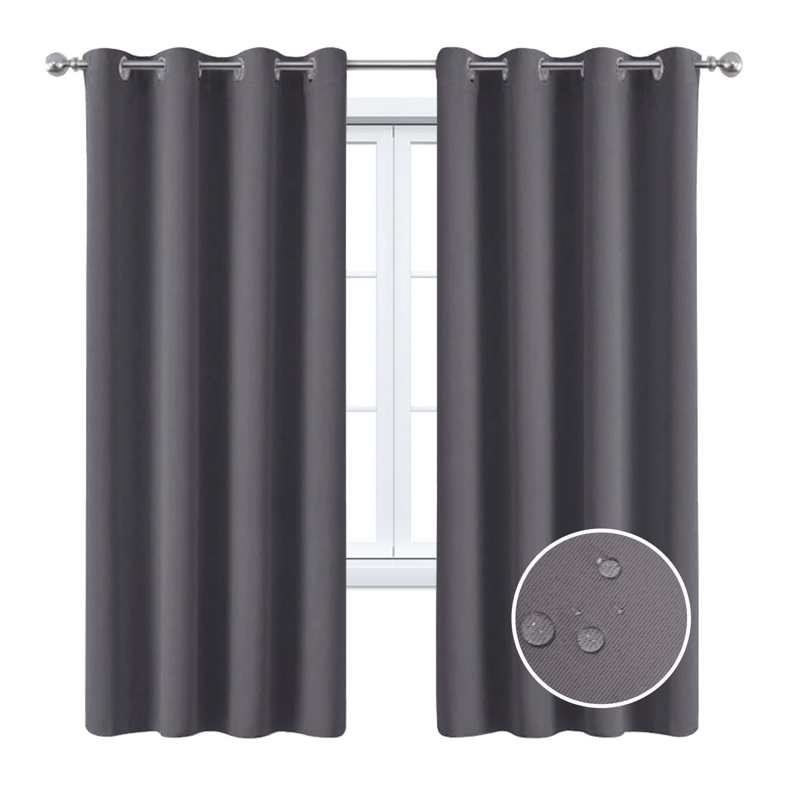 Full Blackout Curtains with Black Lining – Modern Polyester Shading Drapes for Bedroom & Living Room