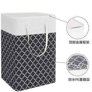 Cotton Cloth Laundry Basket with Long Handle – 40×30×60cm Modern Simple Hamper for Bathroom & Toilet Storage