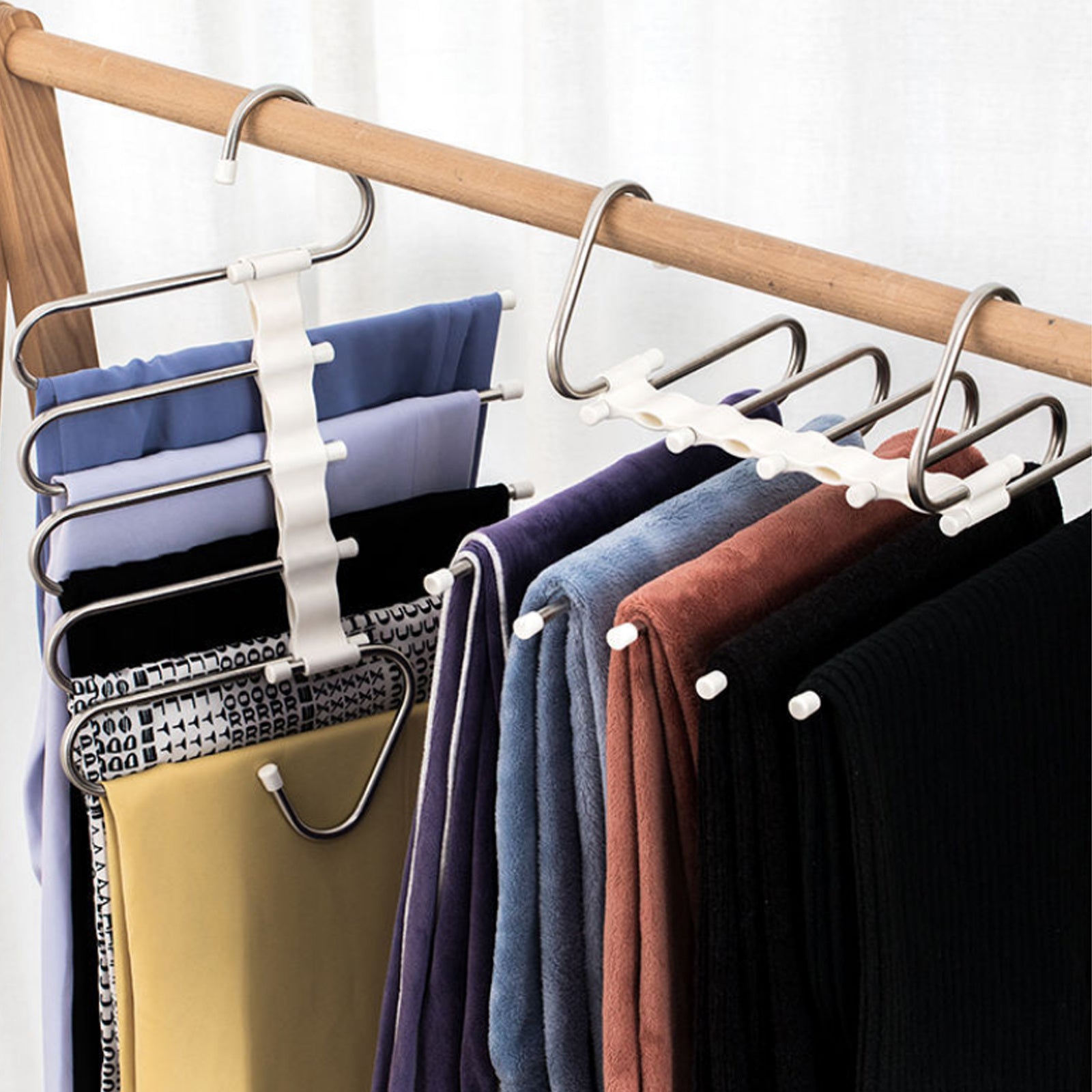 5-in-1 Wardrobe Hanger – Stainless Steel Multi-Functional Clothes & Pants Organizer