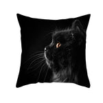 Black Cat Christmas Cushion Covers – 45x45cm Pillow Covers, Festive Cat Print Decorative Pillowcases for Sofa & Home Decor