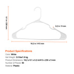 VEVOR Ultra-Thin Plastic Hangers 50 Pack – White Non-Slip Space-Saving Clothes Hangers