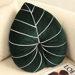 Green Plant Pillow – Plush Philodendron & Monstera Decorative Cushion for Home Décor